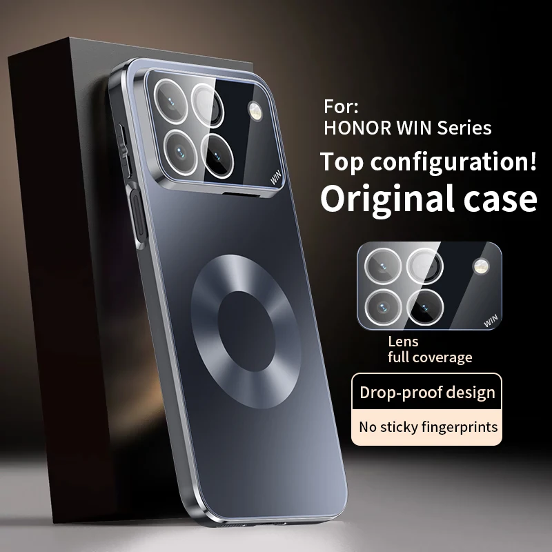 Magnetic Protective Case with Camera Lens Film for Wireless Charging - Stylish Phone Back Cover
