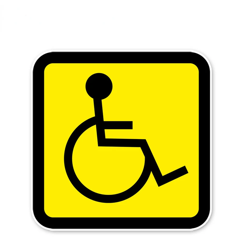 Warning  Attention Security Sign Disability Disabled Reflective Personality Decal for Occlusion Scratch Decal Car Sticker