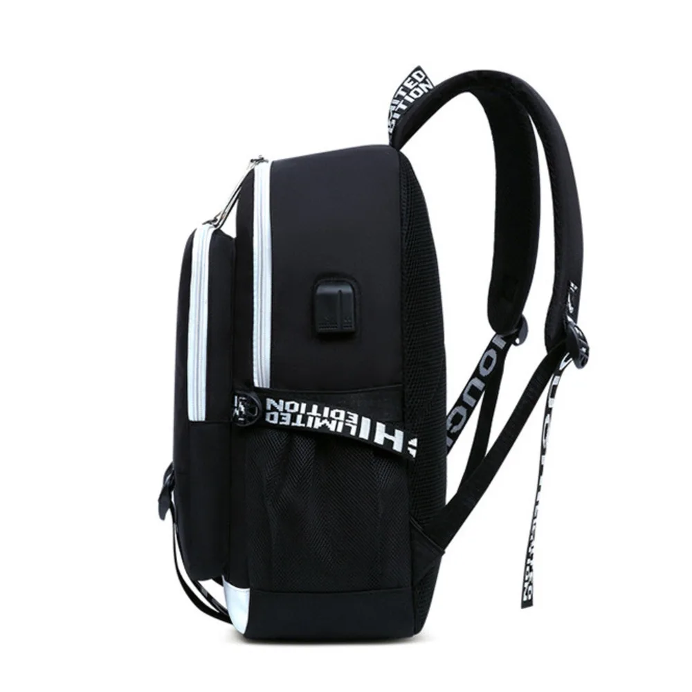 Leisure Double Back Campus Personalized USB Charging Book Bag Trendy Fashion Backpack Ridge Protection Large Capacity_voghion.com