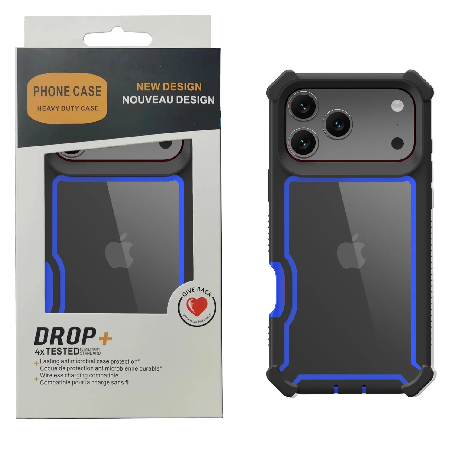 Enhanced Transparent Rugged Armor Soft Grip Protective Phone Case with Hybrid Bumper