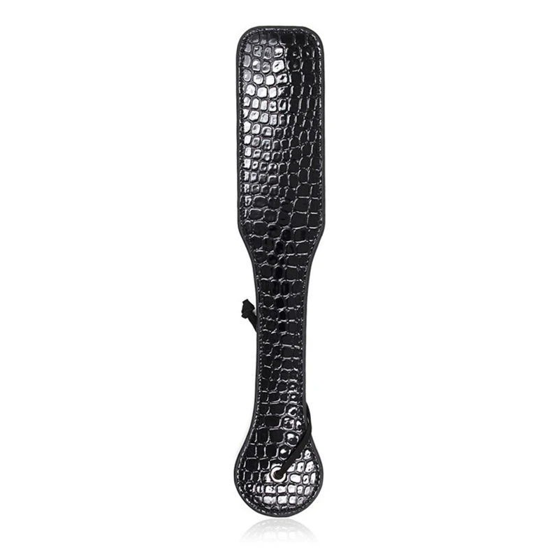 32cm Black Bright Leather Paddle Riding Crops Flogger Horsewhips Spikes 5.7cm Wide Spanking Paddle Slapper Riding Spurs 2