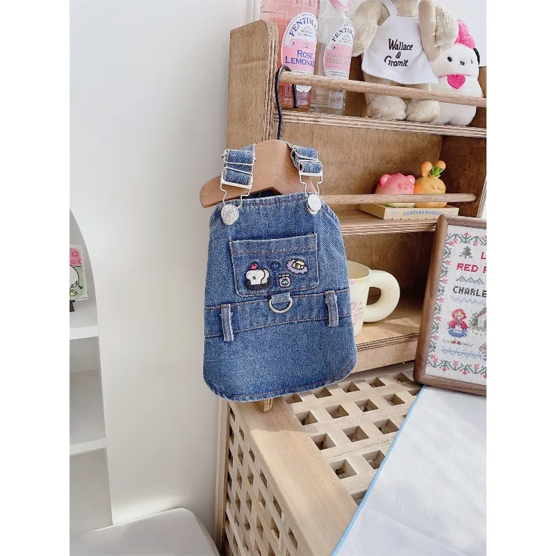 Dog Clothes Denim Straps Skirts Vests Small Biker Pomeranian