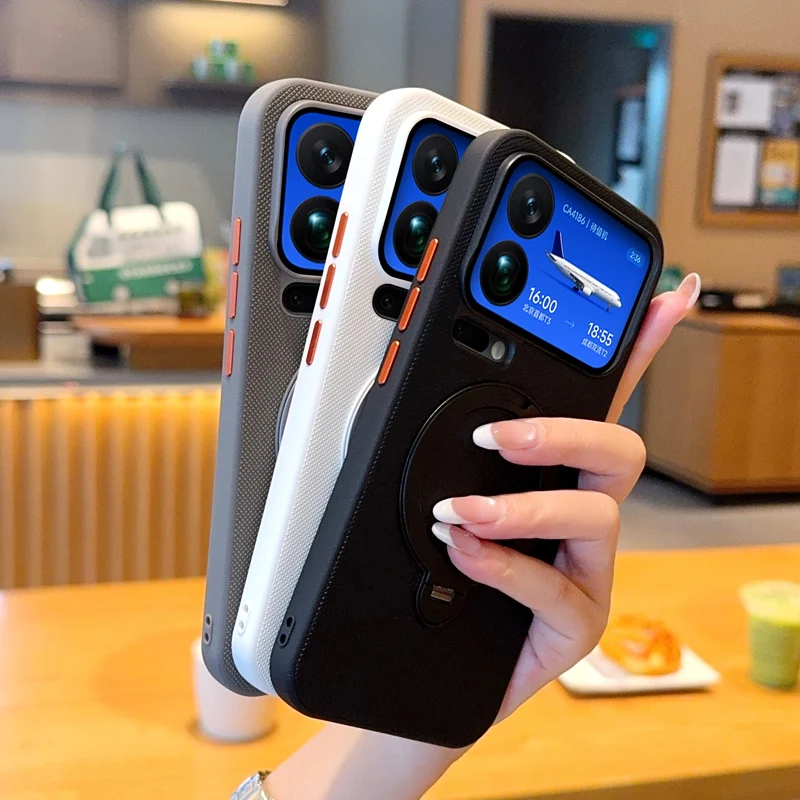 Rotating Magnetic Bracket Shockproof Hard Back Cover Case
