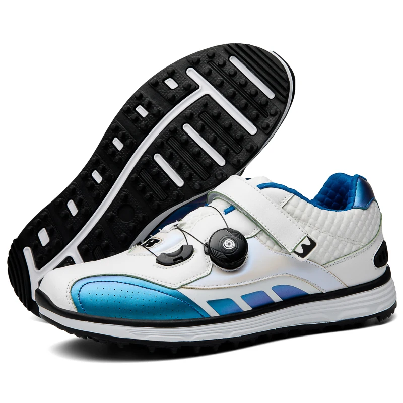 

Blue Red Men Big Size 39-46 Golf Sport Shoes Non-slip Male Golfer Spikes Training Shoes Professional Youth Golf Sneakers