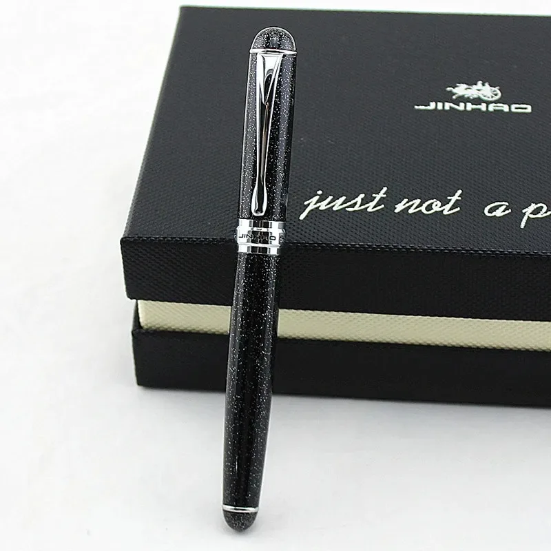 JINHAO-광택 아이보리 화이트 넓은 펜촉, 고품질 만년필 바인더, 학교 및 사무실 라이팅 펜, 750