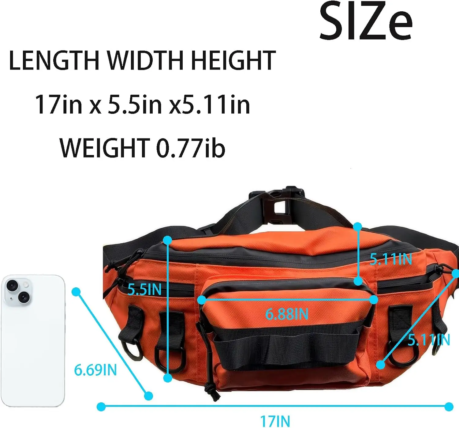 Men's Fishing Waist Bag Lightweight and Durable Shoulder Bag