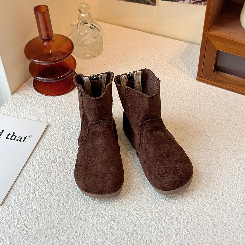 Leather Kids Ankle Boots Girls Fashion Casual Outdoor