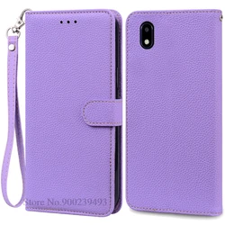 Luxury Wallet Flip Leather Case - Elegant Phone Cover  Coque Shell for ZTE Blade A3 2020 (Light Purple-Strap)