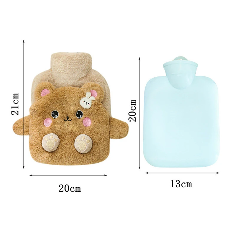 귀여운 봉제 동물 고무 물주머니 커버, 뜨거운 물병, 귀여운 곰 토끼, 손 발 워머