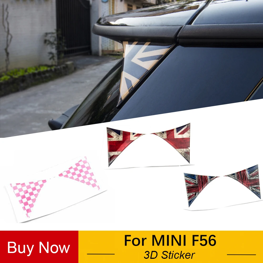 

2Pcs Car Exterior Rear Back Trunk Tailfins Spoiler Wing 3D Sticker Decal for COOPE R F56 Car Styling Accessories