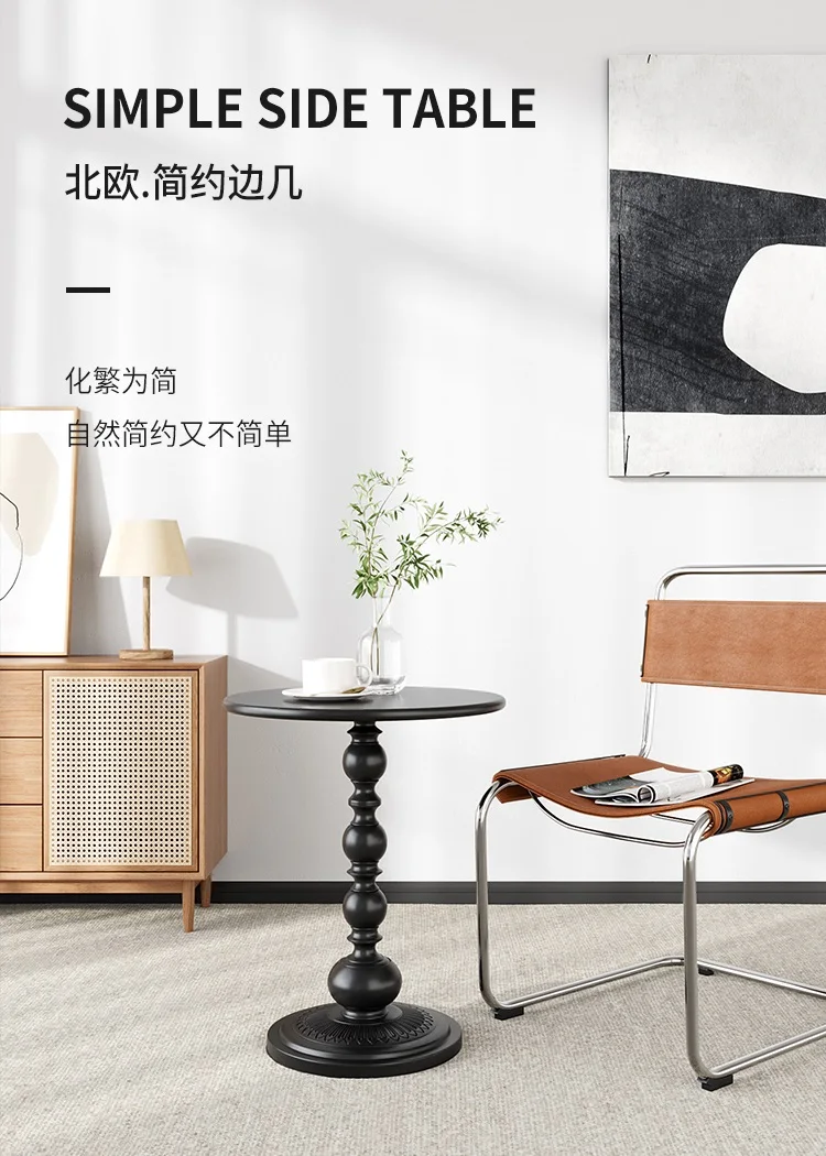 

Nordic Idyllic Cast Iron Art table,Retro Sofa Round Side Table