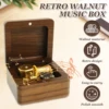 Wood Sound Box Walnut Wood Music Box Vintage Music Box Case Compact Wind up Musical Box Portable Musical Box for Friends 2