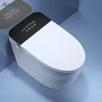 AMAZE Modern Automatic Black Ceramic Elongated Smart Toilet Bowl With S-Trap Electric Remote Control Bidet WC And Toilet 2