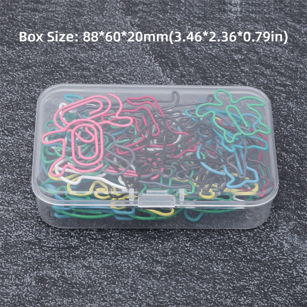 60pcs 북마크 동물 모양의 종이 클립 12 종류 플라스틱 코팅 금속 바인더 클립 북마크 귀여운 디자인 메모 클립 사무실