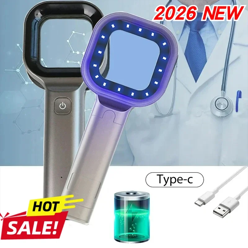 Handheld UV Woods Lamp 365nm Pet and Human Skin Care Tool Spot Identify Invisible Fungus Ringworm Vitiligo with Ease At Home