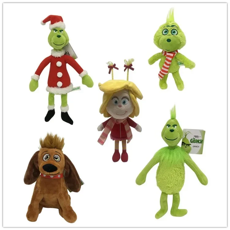 **---2025 Neues Weihnachts-Grinch-Plüschtier, grünes Haar, Monster, Weihnachts-Cartoon-Geschenkpuppe für Kinder