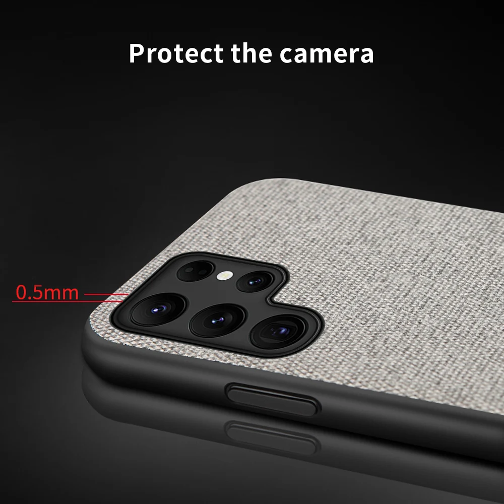 Fabric Canvas Phone Case for Samsung Galaxy S23 S22 Ultra S21 Plus S20 FE A54 5G 360 Full Protective Back Cover