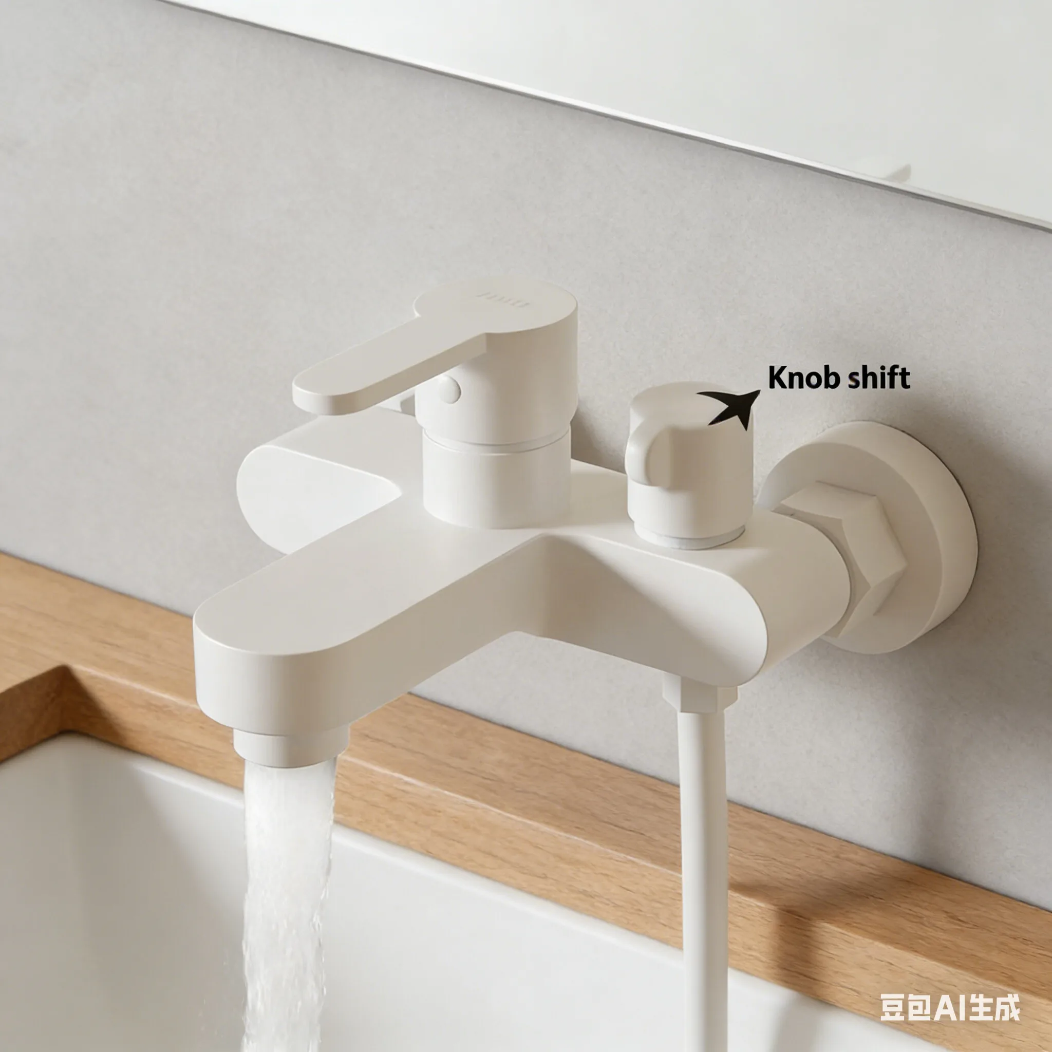 ครีมสีขาว 3-in-1 ก๊อกน้ําอ่างอาบน้ําผสมน้ําเย็น/น้ําร้อนแรงดันสูงติดตั้งง่ายป้องกันการรั่วทนทาน 1