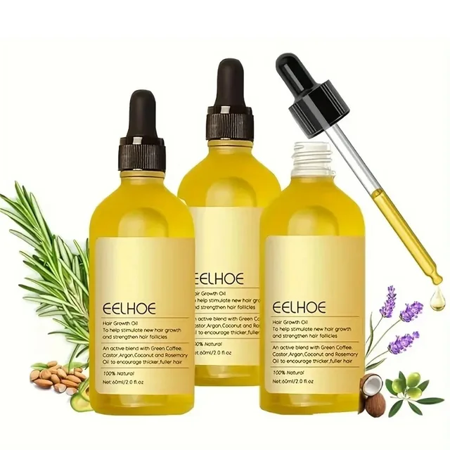 1/2/3 pièces huile naturelle de croissance des cheveux romarin Anti perte de cheveux repousse réparation hydratante Anti calvitie huile de sérum de croissance rapide des cheveux 1
