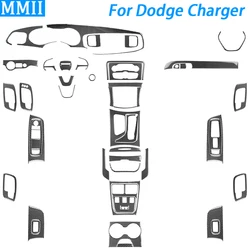 For Dodge Charger 2015-2022 Carbon Fiber Gear Shift Speedometer Window Lift Air Vent Panel Set Car Interior Accessories Sticker
