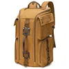 Vintage Leather Man16 inch Laptop Backpack Waxed Canvas Shoulder Rucksack Carry-On Travel Backpack for Men Women 4