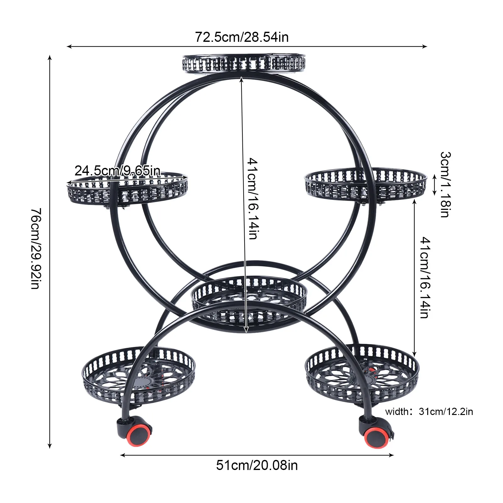 4 Tier Rolling Plant Stand 3
