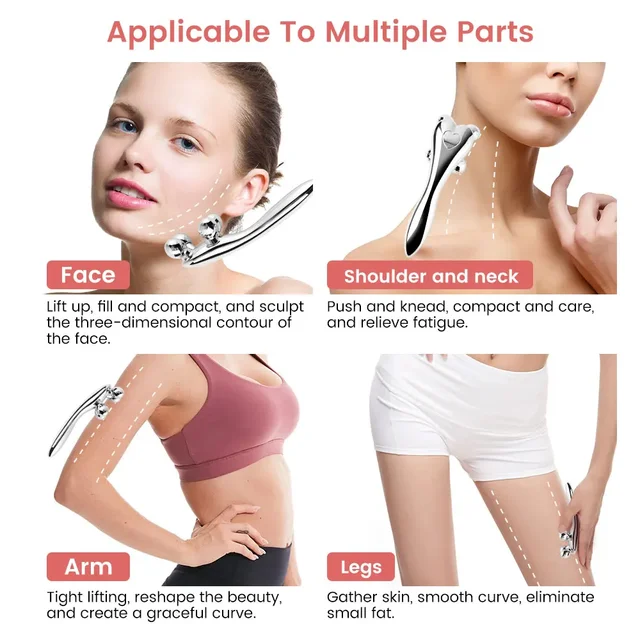 4D Roller Massager Face Massage Y Shape 360 Rotate Thin Face Body Shaping Relaxation Lifting Wrinkle Remover Facial Massage 4