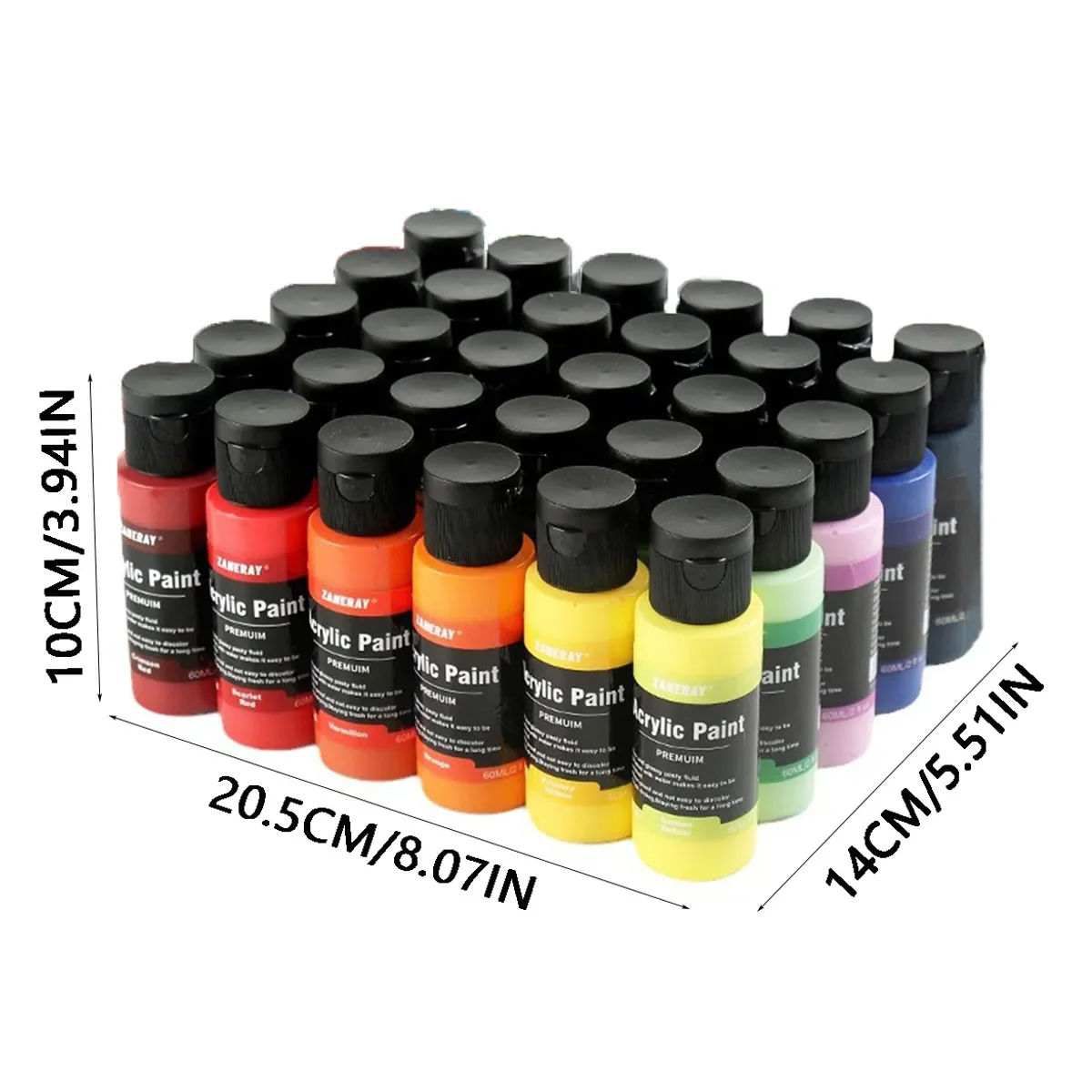 24 Colors 60ML Acrylic Paint Set Student Art DIY Graffiti Hand Drawn Professional Art Spray Painting Creative Painting Project - 6