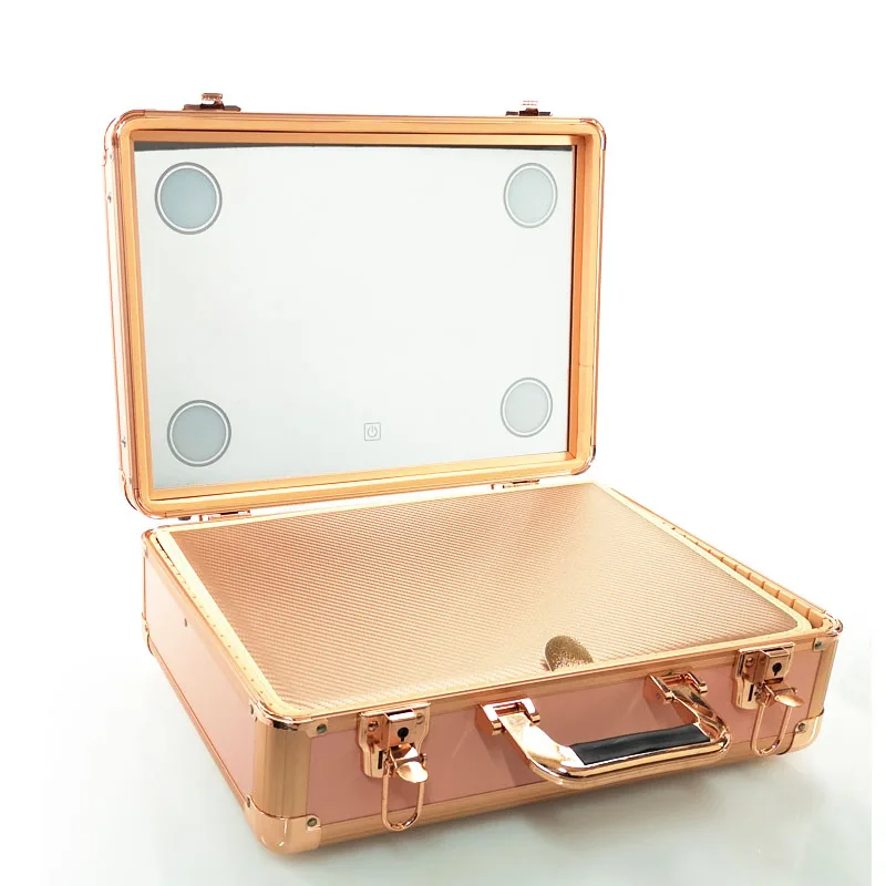 

Makeup Case With Lamp Cosmetics Travel Suitcase Women's Portable Luggage Bag Large Capacity Nail Tattoo Manicure Storage Toolbox