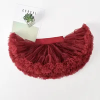Christmas Red Baby Girls Tulle Tutu Skirt Ballerina Pettiskirt Fluffy Ballet Skirts for Party Dance Princess Girl Tulle Clothes