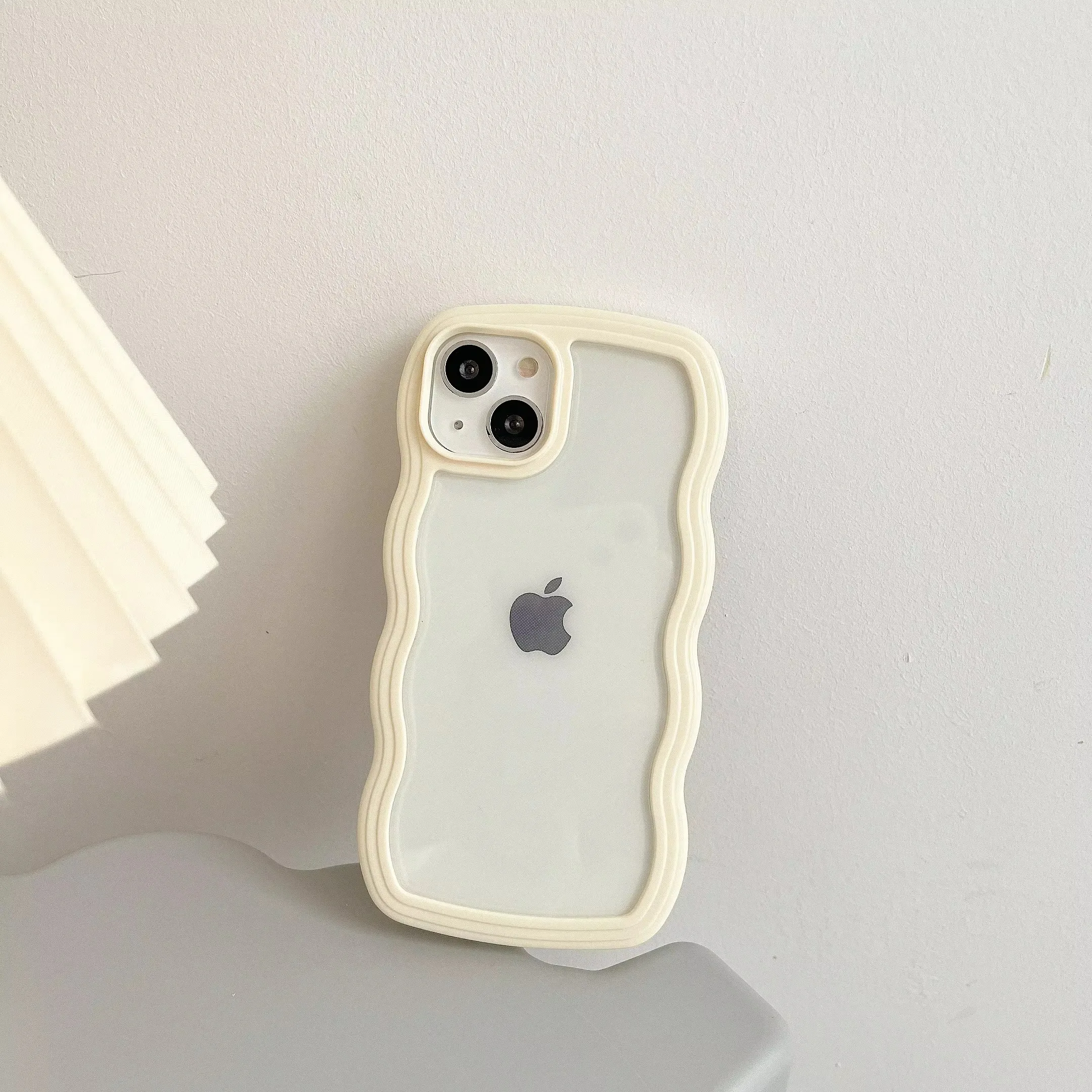 Aesthetic Transparent Curly Wave Shockproof Bumper Phone Case