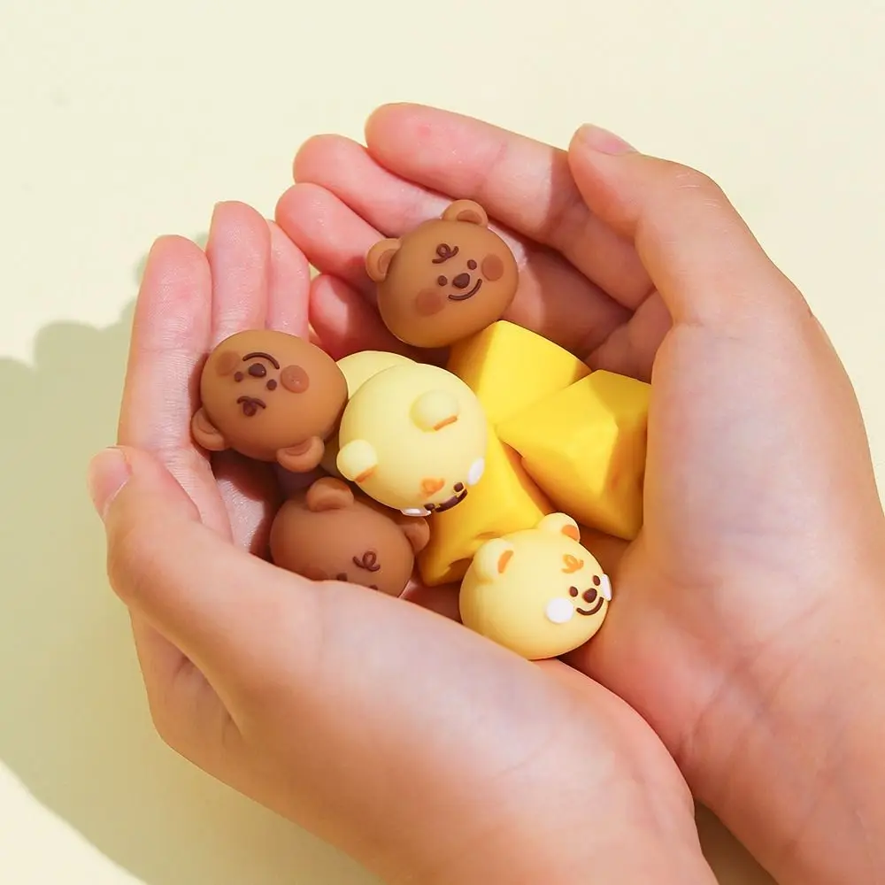 Cheese Bear Panda Fast Food 3D Shape Eraser Dustless Traceless Pencil Wiping Eraser High Elasticity Sharing Packing Mini Eraser