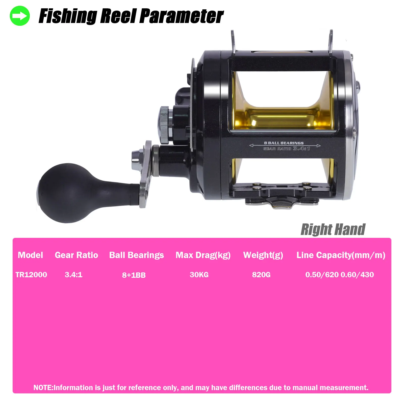 Moulinet TwinFish TR12000 Pour Traîne Mer - Levier 55lb, 8 Billes (neuf)