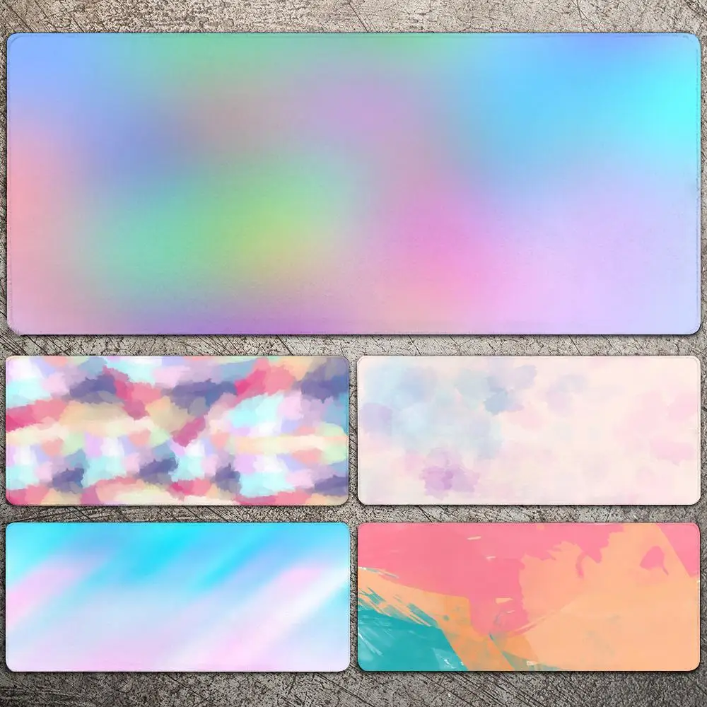 

Pastel Colorful Mousepad Large Gaming Mouse Pad LockEdge Thickened Computer Keyboard Table Desk Mat
