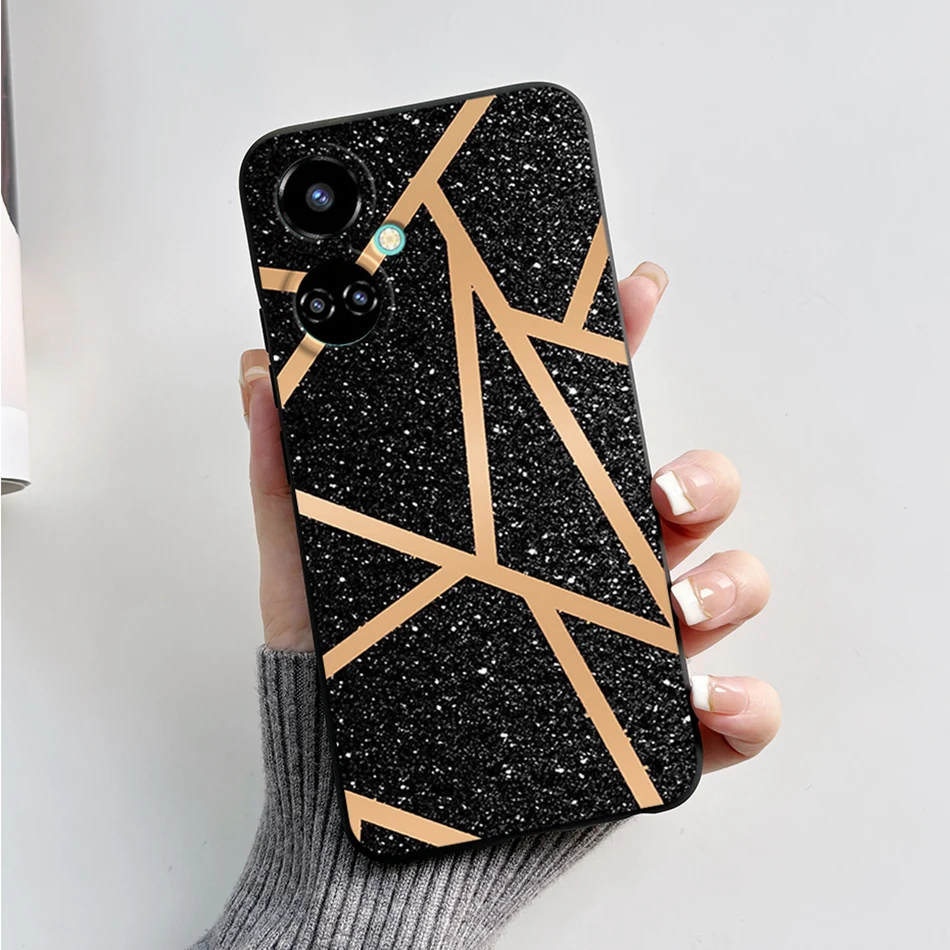 Fashionable Marble Silicone Soft Black TPU Phone Case