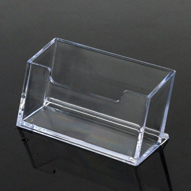 Business Card Holder Acrylic Clear Name Cards Organizer Office Desk Display Stand Transparent Business Card Shelf Storage Boxes