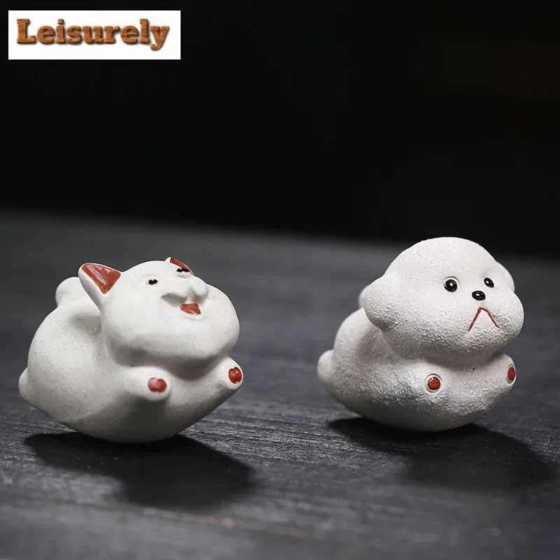 Wealth Puppy Purple Clay Fly Puppy Tea Pet Japanese Tea Spirit Tea Figurine Play Toys Tea Zisha Statue Ornaments Can Be Raised