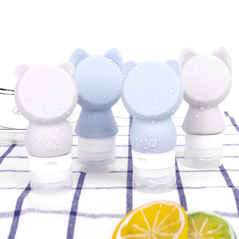 

Бутылка мультяшная Милая портативная силиконовая многоразовая пустая дорожная емкость для лосьона шампуня косметические сжимаемые контейнеры