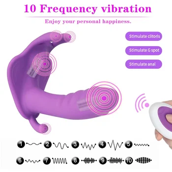 Women's Wearable Dildo Butterfly Vibrator G Spot Clitoris Sex Toys For Female Remote Control Dildo Vibrators Orgasm Masturbator 5