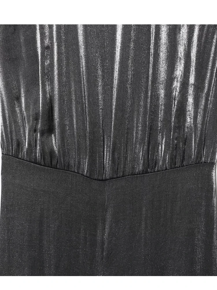 2025 New Fashion Halter Neck Shining Jumpsuit For Women Elegant Backless Sleeveless Slim Fit Romper Street Chic Bodysuits ﻿