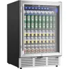 Beverage Refrigerator, 180 Can Built-in Beverage Cooler, Under Counter Beer Fridge with Glass Door for Soda, Water 1