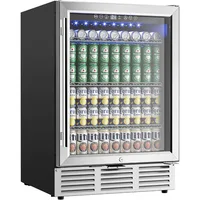 Beverage Refrigerator, 180 Can Built-in Beverage Cooler, Under Counter Beer Fridge with Glass Door for Soda, Water 1
