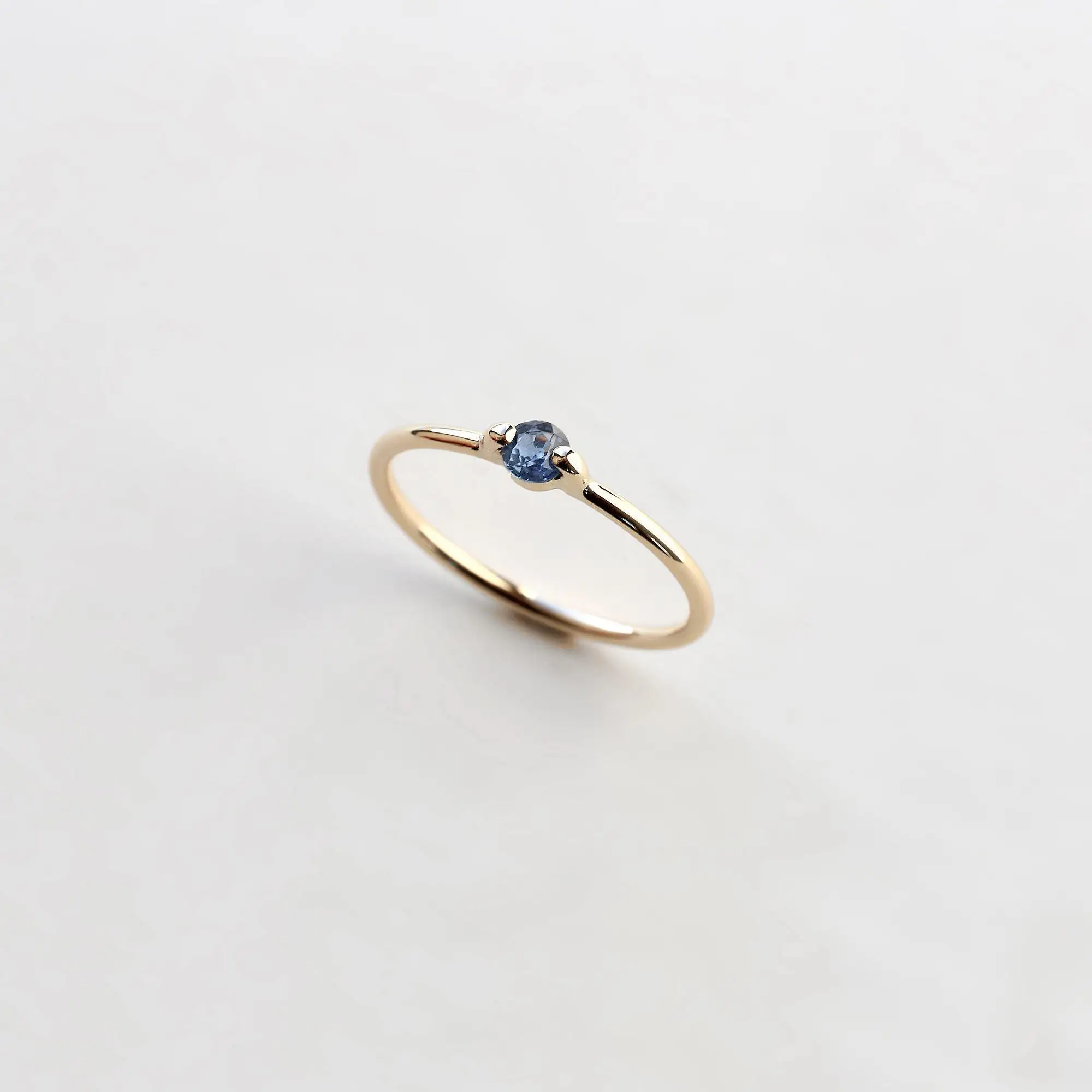

Croatian Design S925 Silver Sapphire Minimalist Unisex Stackable Slim Ring Fashion Versatile