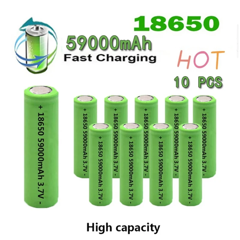 Original 18650 Rechargeable Lithium Ion Battery 3.7V 59000mAh Suitable for Flashlight + Storage Box Electronic Toys | Электроника
