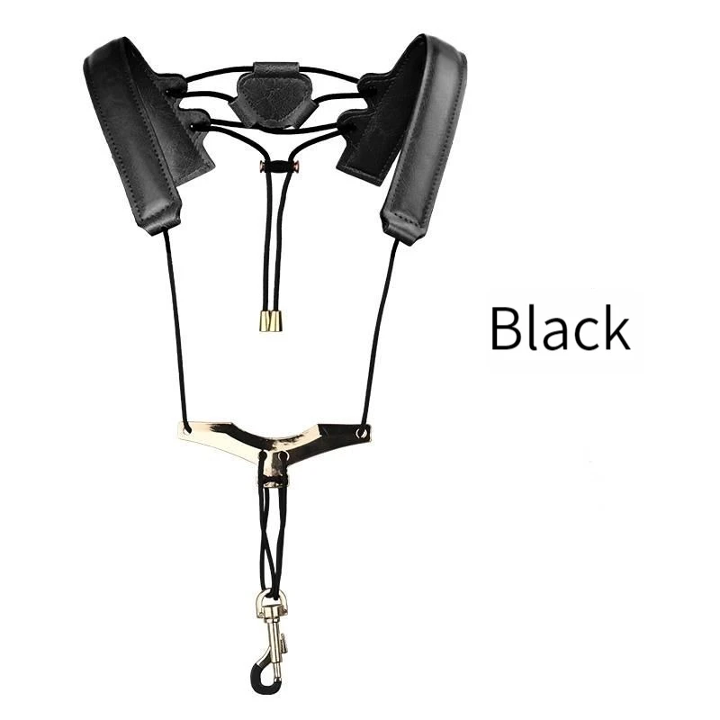 

Adjustable Leather Saxophone Shoulder Neck Strap with Buckle Width 24Mm for Sax Players Music Lovers colour Black/Brown