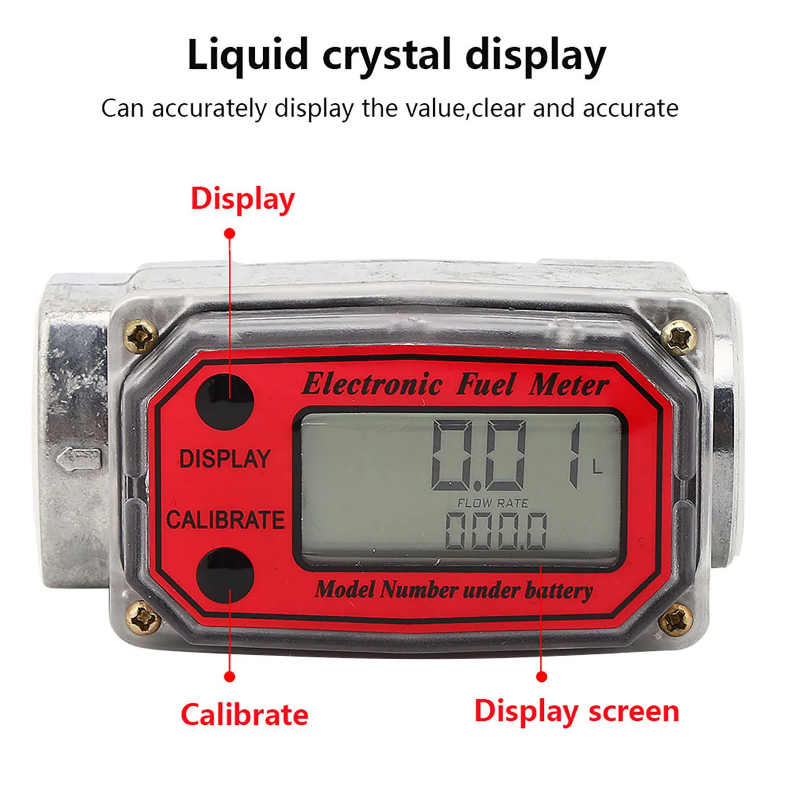 Digital Fuel Meter Meter Diesel Flowmeter Mini Digital Flowmeter Diesel Fuel 10‑200L 1" NPT