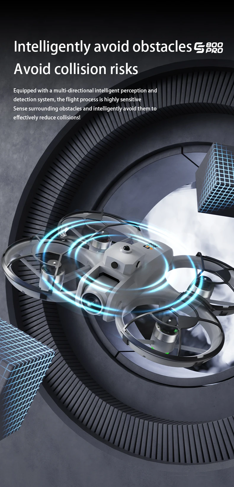 Nuevo Dron ES800 8K, cámaras HD profesionales, obstáculo de flujo óptico, protector de hélice incorporado, GPS, Motor sin escobillas, cuadricópteros aéreos