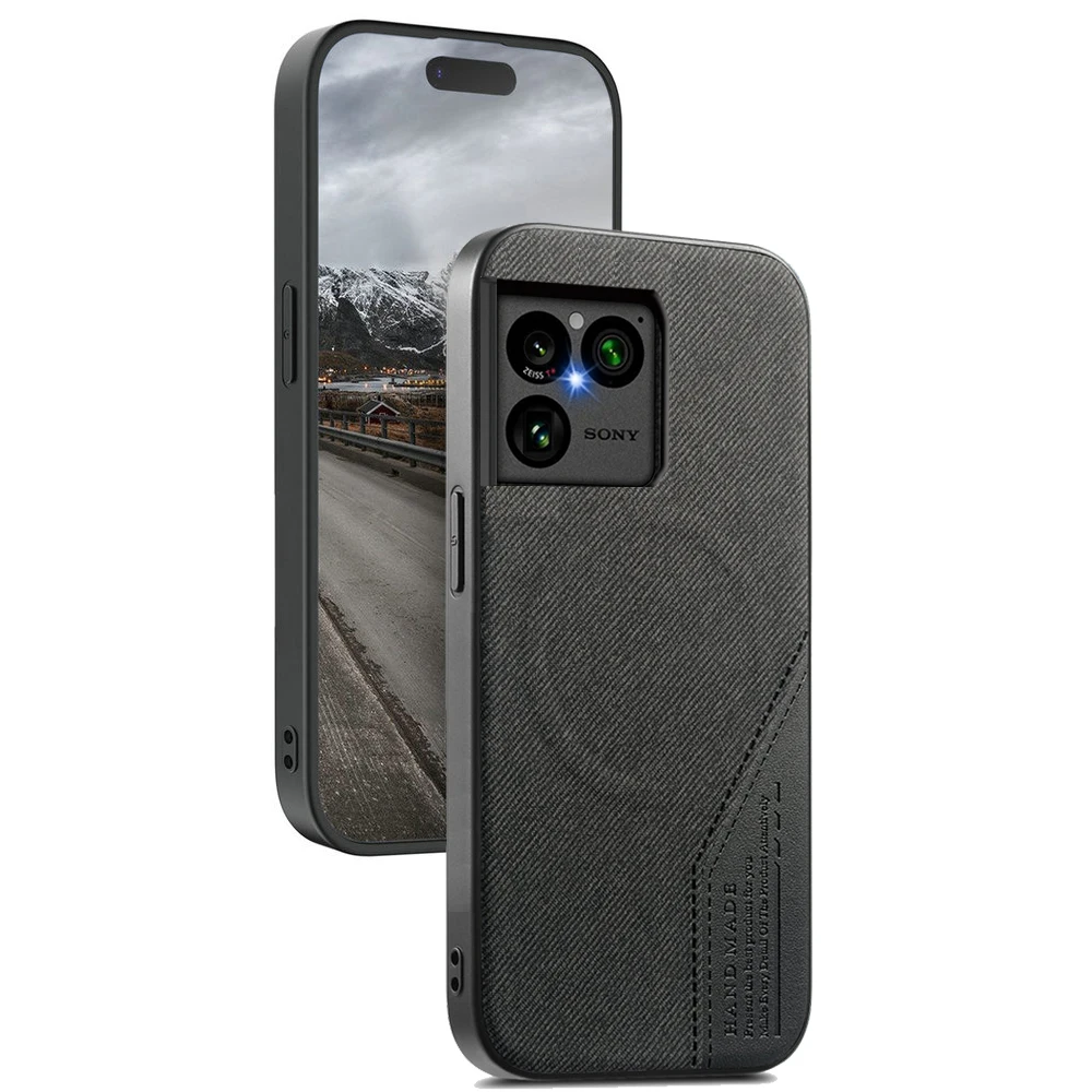 Luxury Leather Phone Case with Magnetic Wireless Charger
