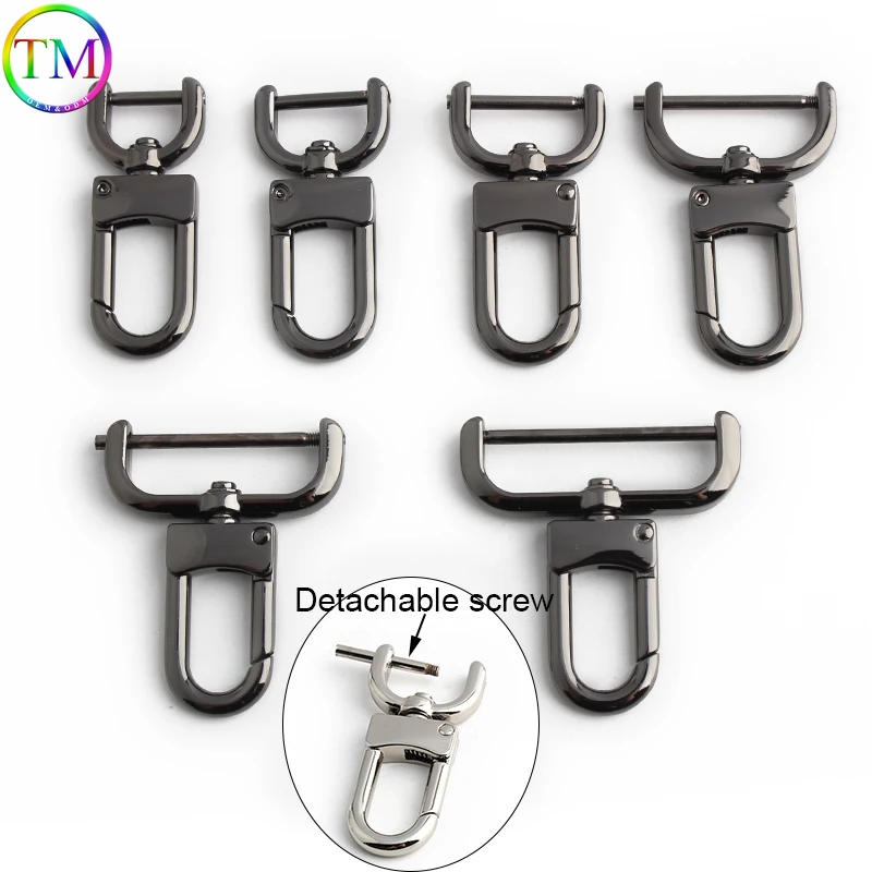 K gold Light gold Gun black Metal Detachable Swivel Snap Hooks For Handbag Purse Carabiner Snap Hook DIY KeyChain Accessories