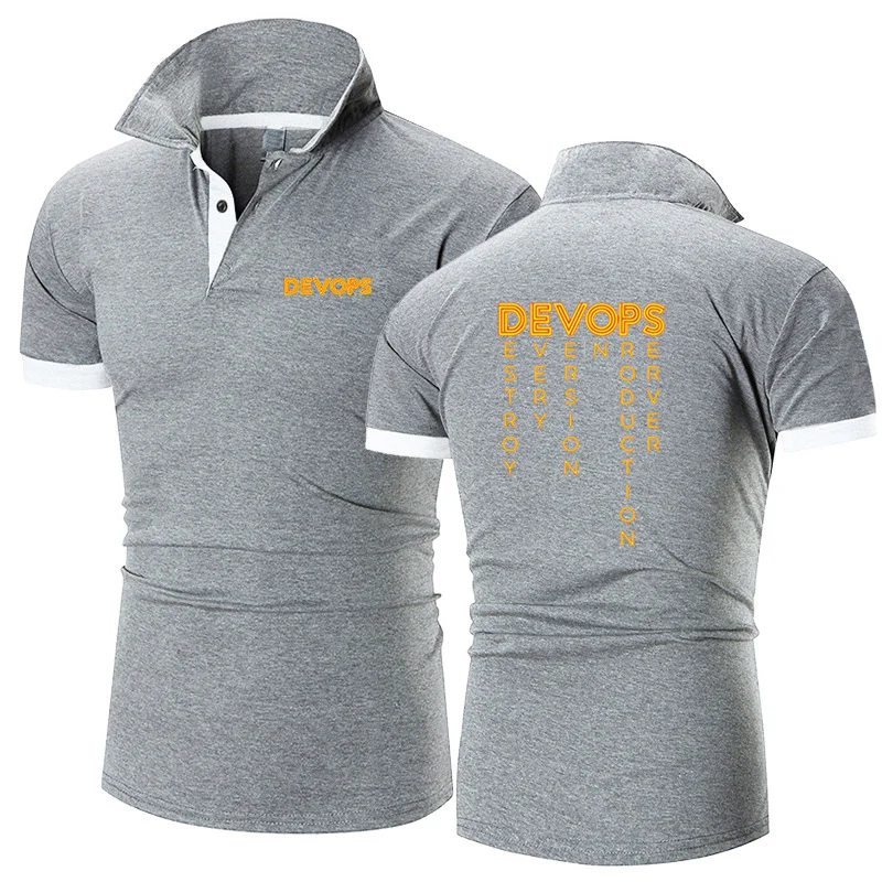DEVOPS - The real definition of DEVOPS 2023 Mens Polo Shirts Short-sleeved Leisure comfort Breathable Summer style top Clothing